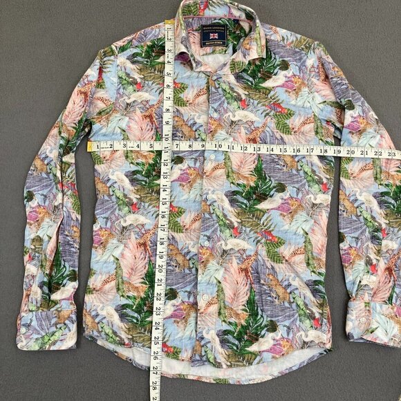 Guide London African Safari Floral Print Shirt Men's Size Small Button Colorful - Picture 6 of 8